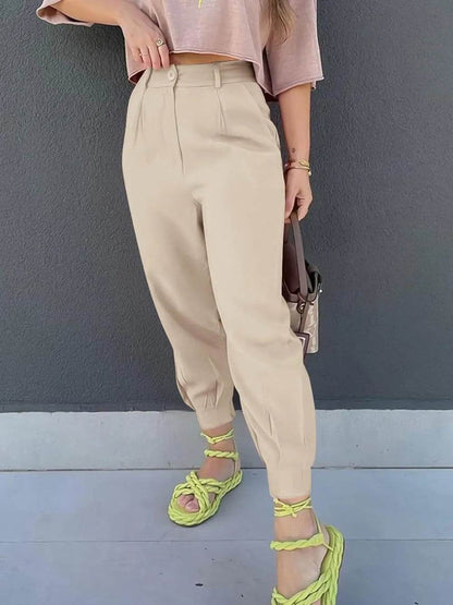 High Waist Cropped Pants Khaki Trendsi 8ef8192c-c110-4882-be2e-c861fd3e4380-Max