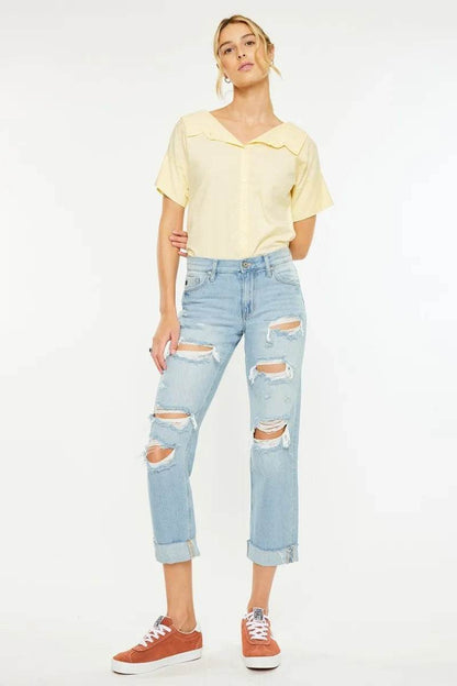 Kancan Mid Rise Distressed Boyfriend Jeans LIGHT Trendsi 8f3381a51e0147ee952e82d90d3ab0cf-Max-Origin