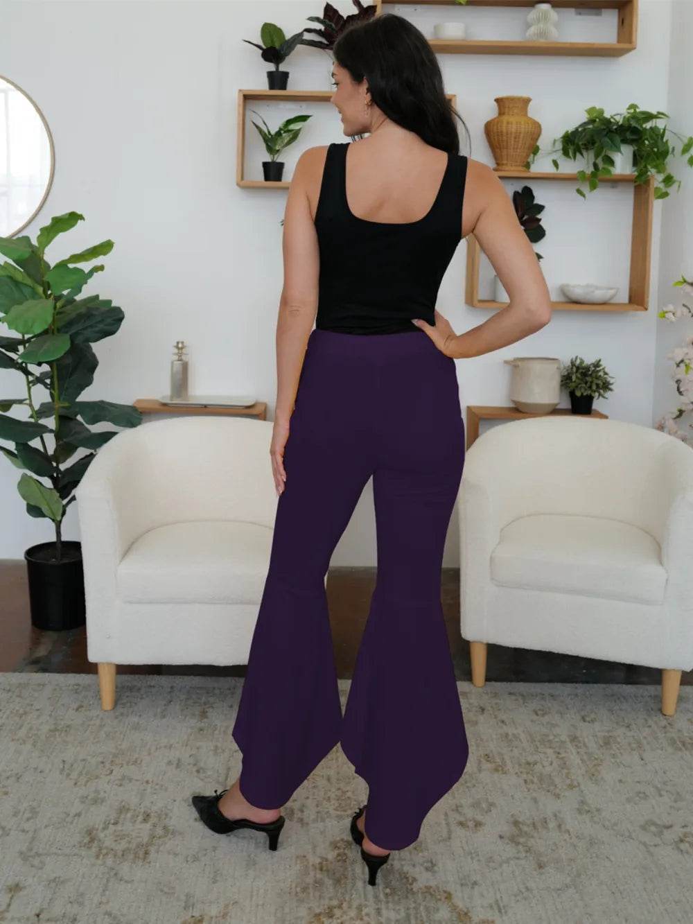 FAM-FAM High-Low Bootcut Pants Trendsi 8f4bf2e6-2303-497b-ba6e-4c68de2984aa-Max