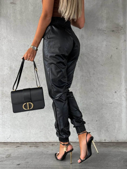 Smocked High Waist Pants with Pockets Trendsi 8fa5d203-b7fd-44ce-82d1-4f0bcbe1bb5e-Max
