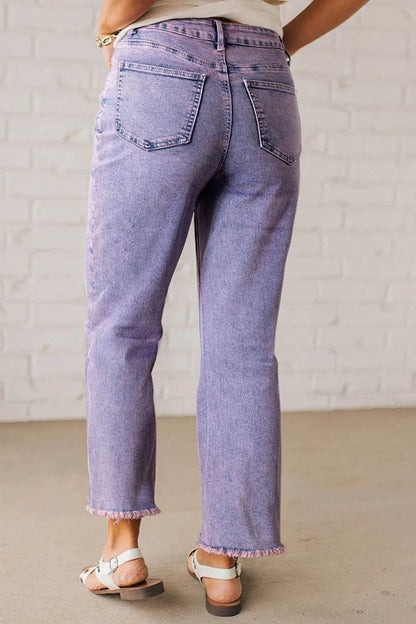 Washed Raw Hem Cropped Jeans Trendsi 8fcb3bda-6787-4329-8431-6087bf30722f-Max-Origin