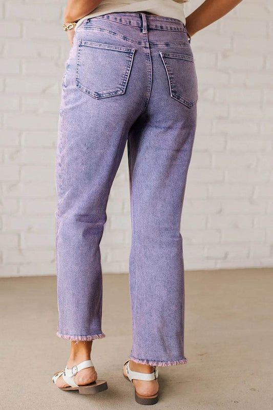 Washed Raw Hem Cropped Jeans Trendsi 8fcb3bda-6787-4329-8431-6087bf30722f-Max-Origin
