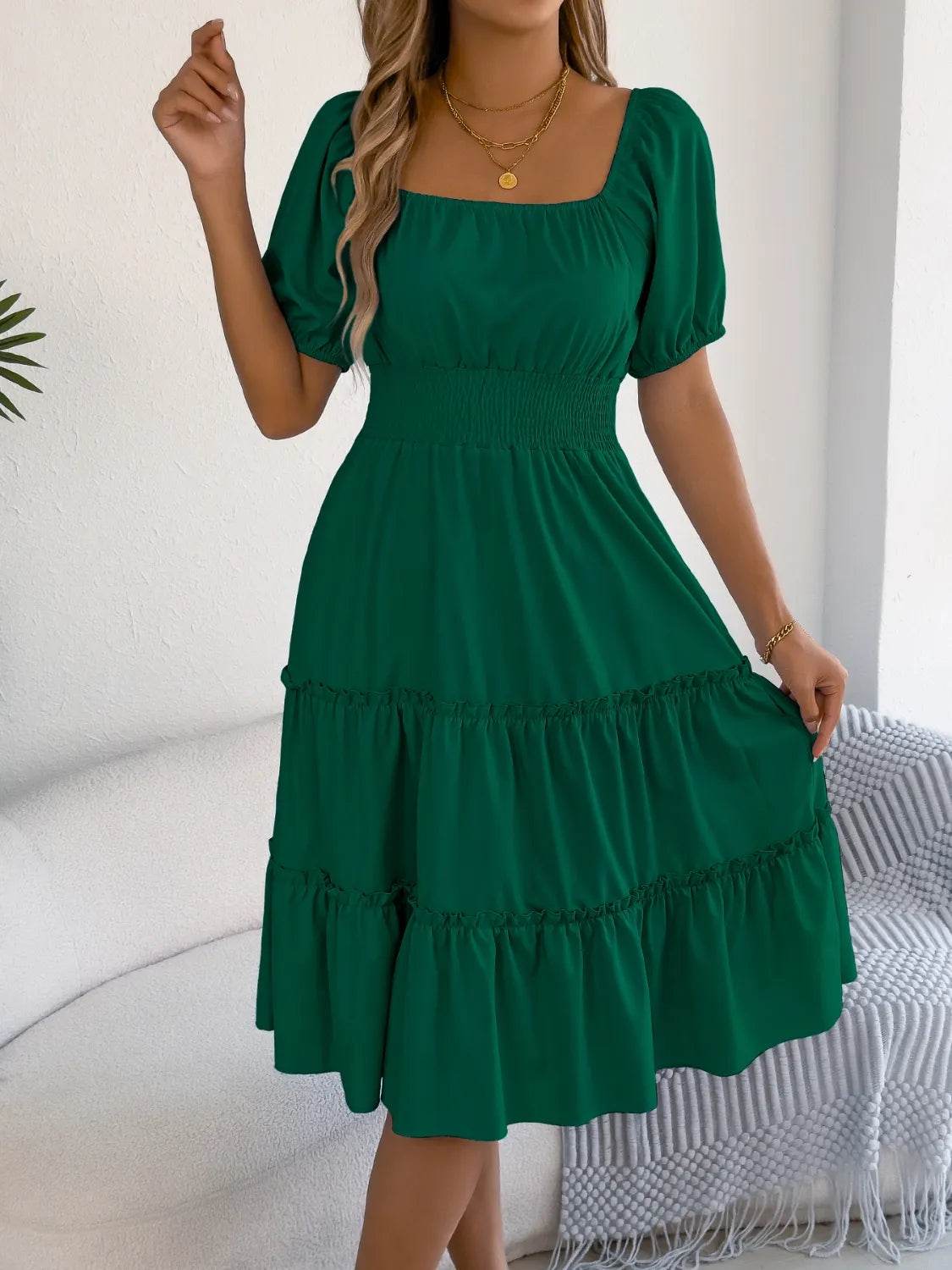 Square Neck Short Puff Sleeve Dress Trendsi 8fdfcdf7-6e5b-4b4f-83f2-a9af6ca2842c-Max-Origin