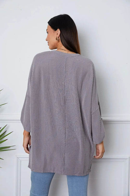 Notched Roll-Tab Sleeve Blouse Trendsi 90042677-cc7b-4949-91a8-5ce3b79025e5-Max