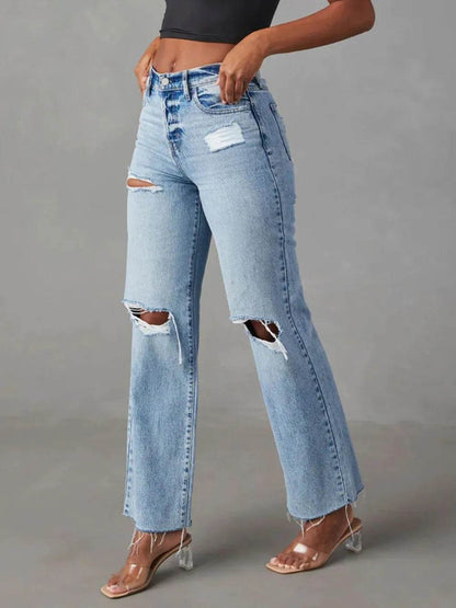 Distressed Straight Leg Jeans with Pockets Trendsi 900e0763-8d85-4cf5-a1c2-a378fea8e9ab-Max