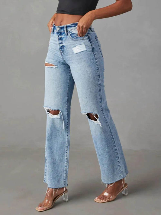 Distressed Straight Leg Jeans with Pockets Trendsi 900e0763-8d85-4cf5-a1c2-a378fea8e9ab-Max
