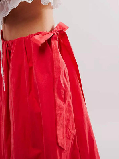 Side Bow Maxi Skirt with Pockets Trendsi 901ef9bd6425441d8bddcad46db1ea54-Max-Origin