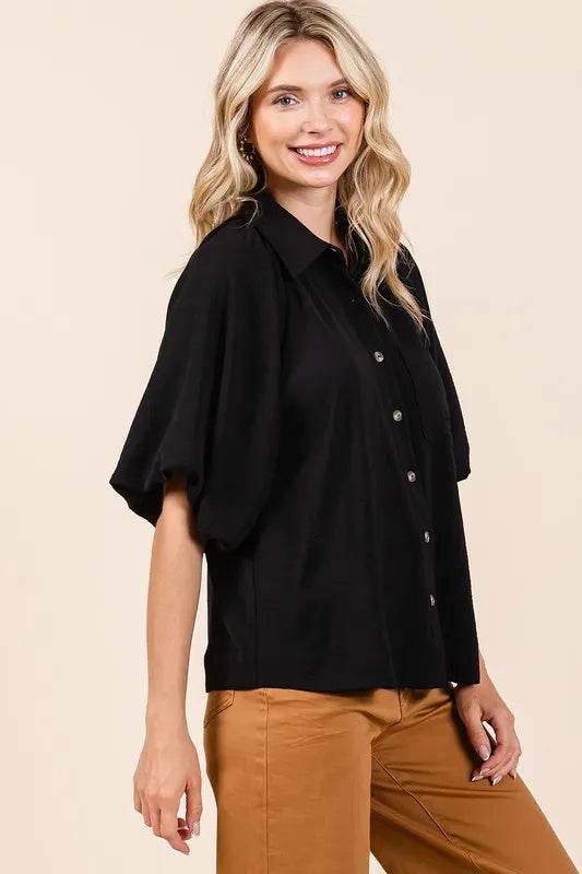 Mittoshop Airflow Short Bubble Sleeve Button Down Shirt Trendsi 90290cc1-6a9f-490b-b5ec-4382fdc2a645-Max