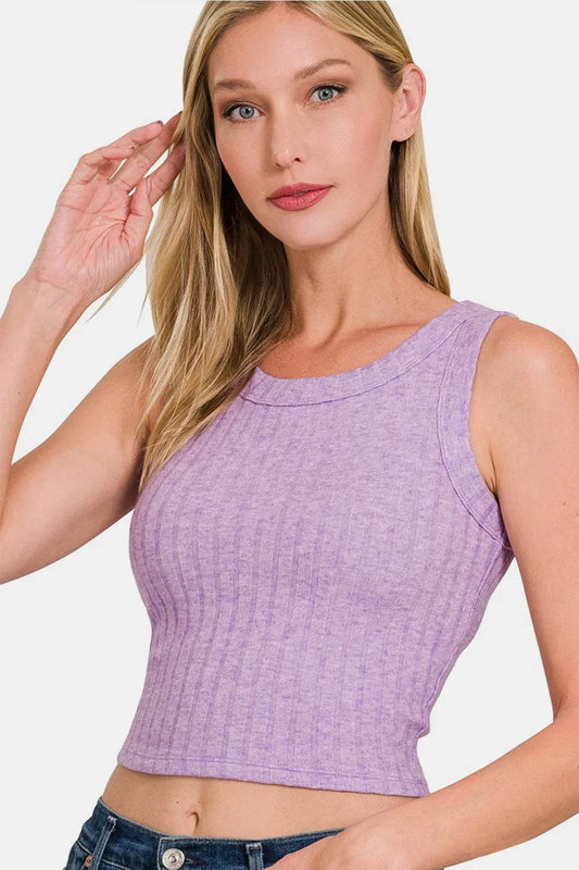 Zenana Ribbed Cropped Tank Lavender Trendsi 9057b075-afff-4ccb-bdbd-d85610cc6c05-Max