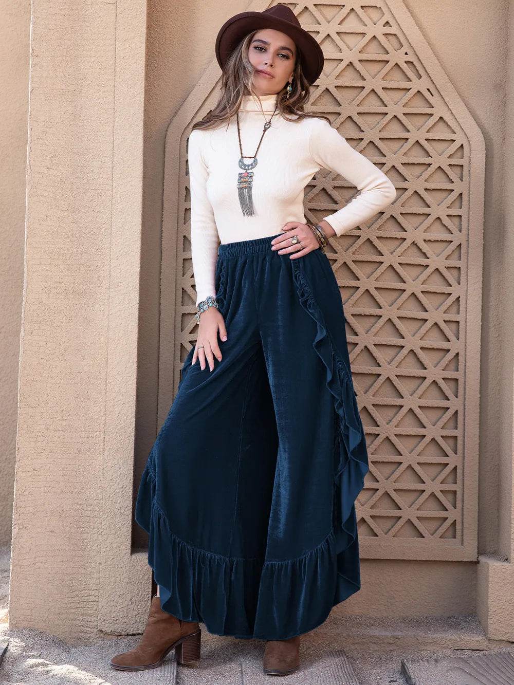 Slit Ruffled Wide Leg Pants Trendsi 9067dbb5-6278-4cb6-b58a-f121bdca1892-Max