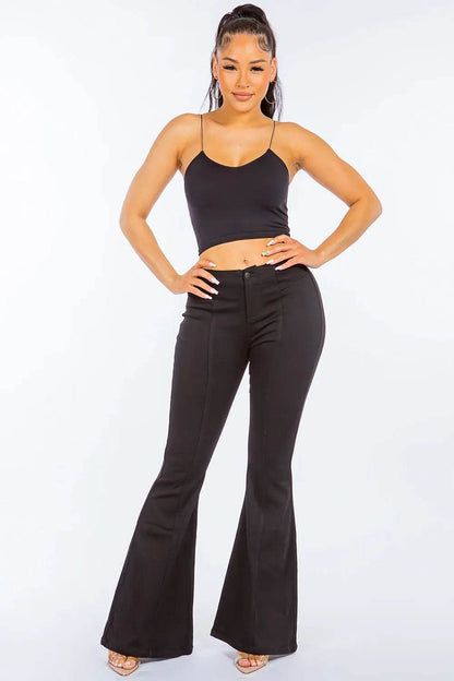 American Bazi High Waist Pull On Flare Jeans Trendsi 90789ebf-1415-4875-8ba3-9c82746d9cef-Max