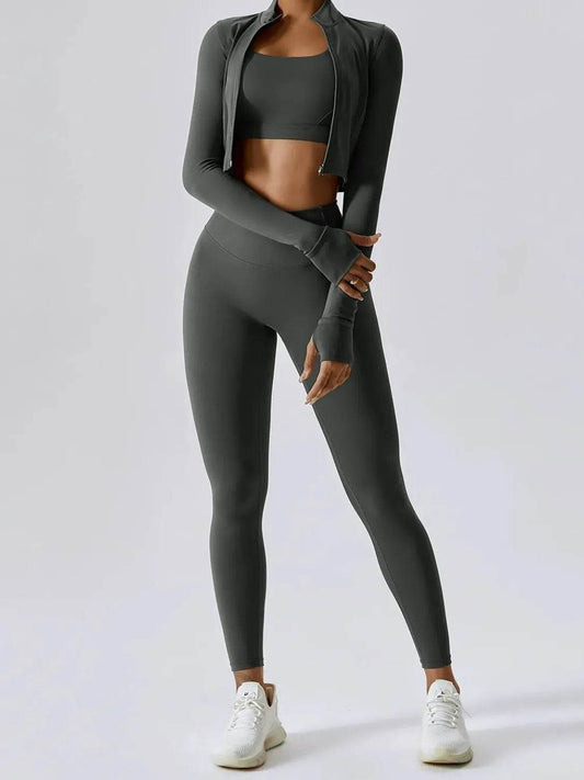 Bra Outerwear and Leggings 3-Piece Active Set Dark Gray Trendsi 90bf4087-d749-4007-9e01-6fe757bcd637-Max-Origin