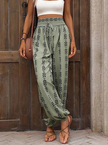 Tied Printed High Waist Pants Sage Trendsi 90ca6335-8252-45b7-8f1b-a29a56a65b5d-Max