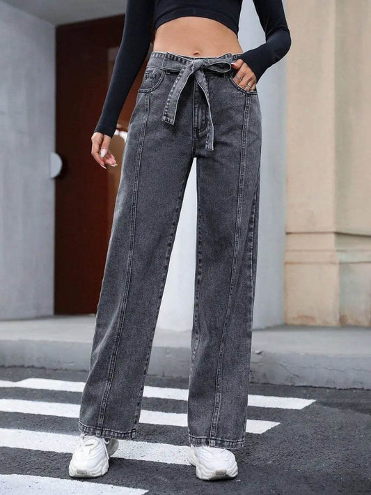 Tied Straight Leg Jeans with Pockets Dark Gray Trendsi 90ccc61d-3775-432c-842d-43bcd04cd1f3-Max