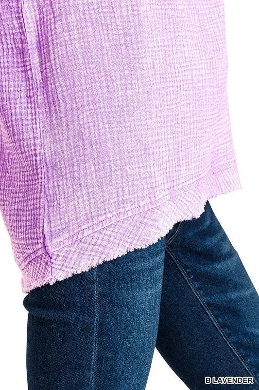 Zenana Double Gauze Raw Edge Acid Washed Tank Trendsi 90f4df05021944108aac8a63f1333430-Max-Origin