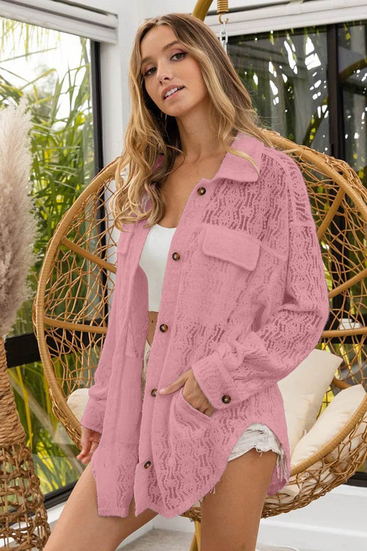 BiBi Oversized Lace Shacket with Front Pockets Vintage Rose Trendsi 9119a506-7a41-45db-9486-708a956755d5-Max