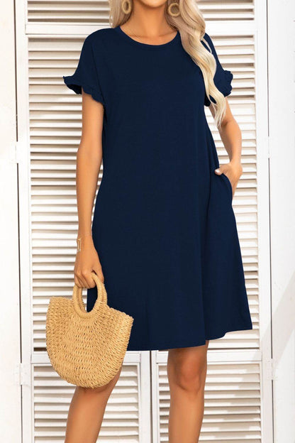 Flounce Sleeve Round Neck Dress with Pockets Navy Trendsi 9126732559364ae2a76cc4e57fd9d96d-Max