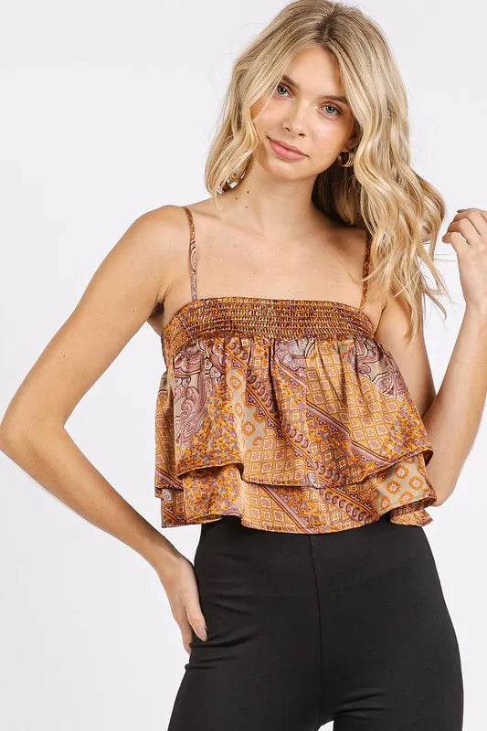 Mittoshop Paisley Patchwork Print Satin Ruffle Crop Cami Trendsi 91363634-a8ee-4268-9381-c836b1d88ec1-Max