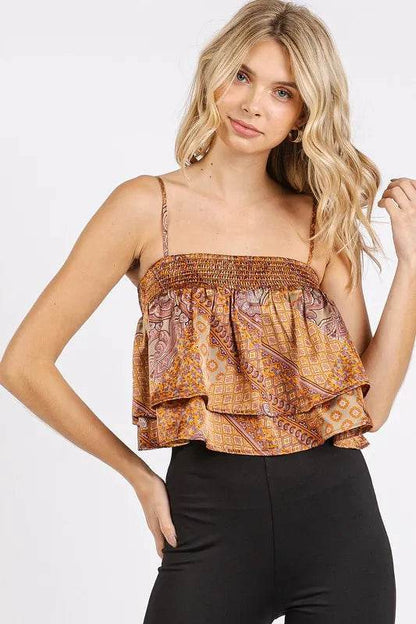 Mittoshop Paisley Patchwork Print Satin Ruffle Crop Cami Trendsi 91363634-a8ee-4268-9381-c836b1d88ec1-Max