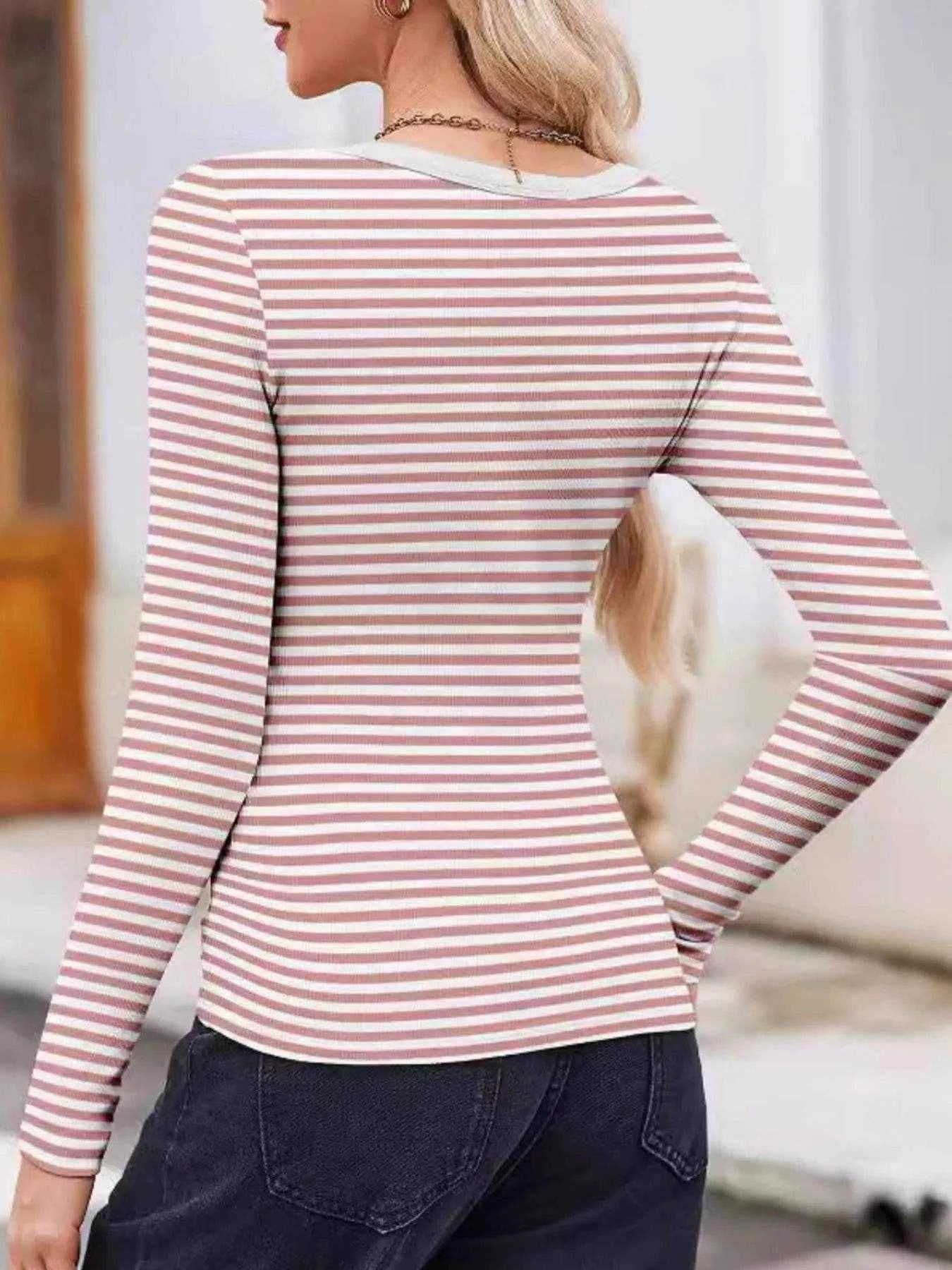 Striped Long Sleeve Scoop Neck T-Shirt Trendsi 9146ccea-e13a-4413-8f1f-0b93483584be-Max-Origin