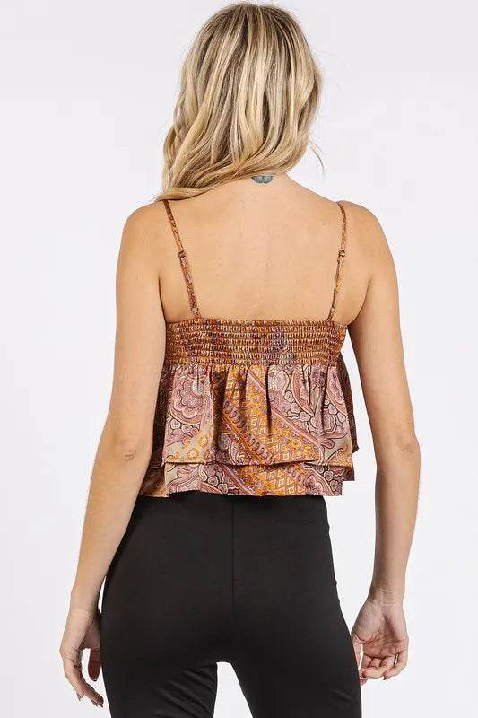 Mittoshop Paisley Patchwork Print Satin Ruffle Crop Cami Trendsi 91796dd6-5573-435a-8010-f28575c0908b-Max
