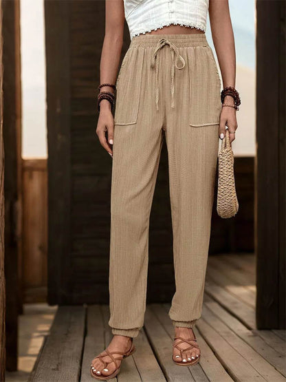 Perfee Textured High Waist Joggers Trendsi 9190cb5c-e6a7-4b13-ac1a-81dbfde9cdff-Max
