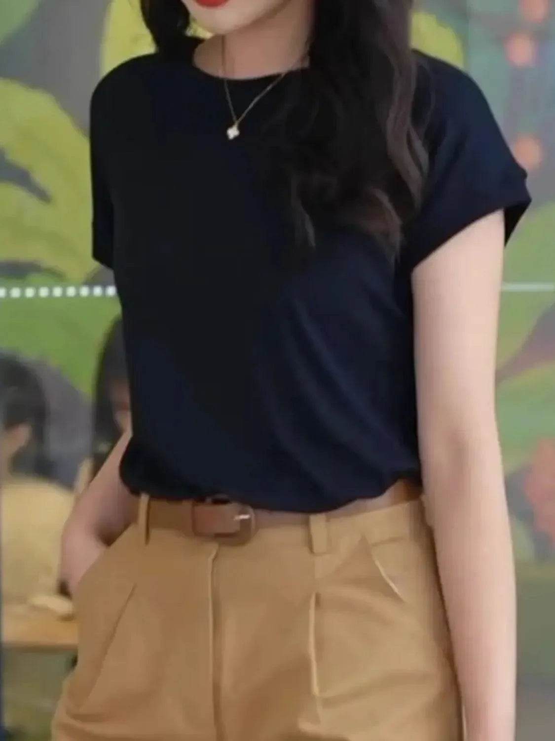 Round Neck Short Sleeve T-Shirt Trendsi 91e6eea6-019f-494b-9929-a2864c169425-Max-Origin
