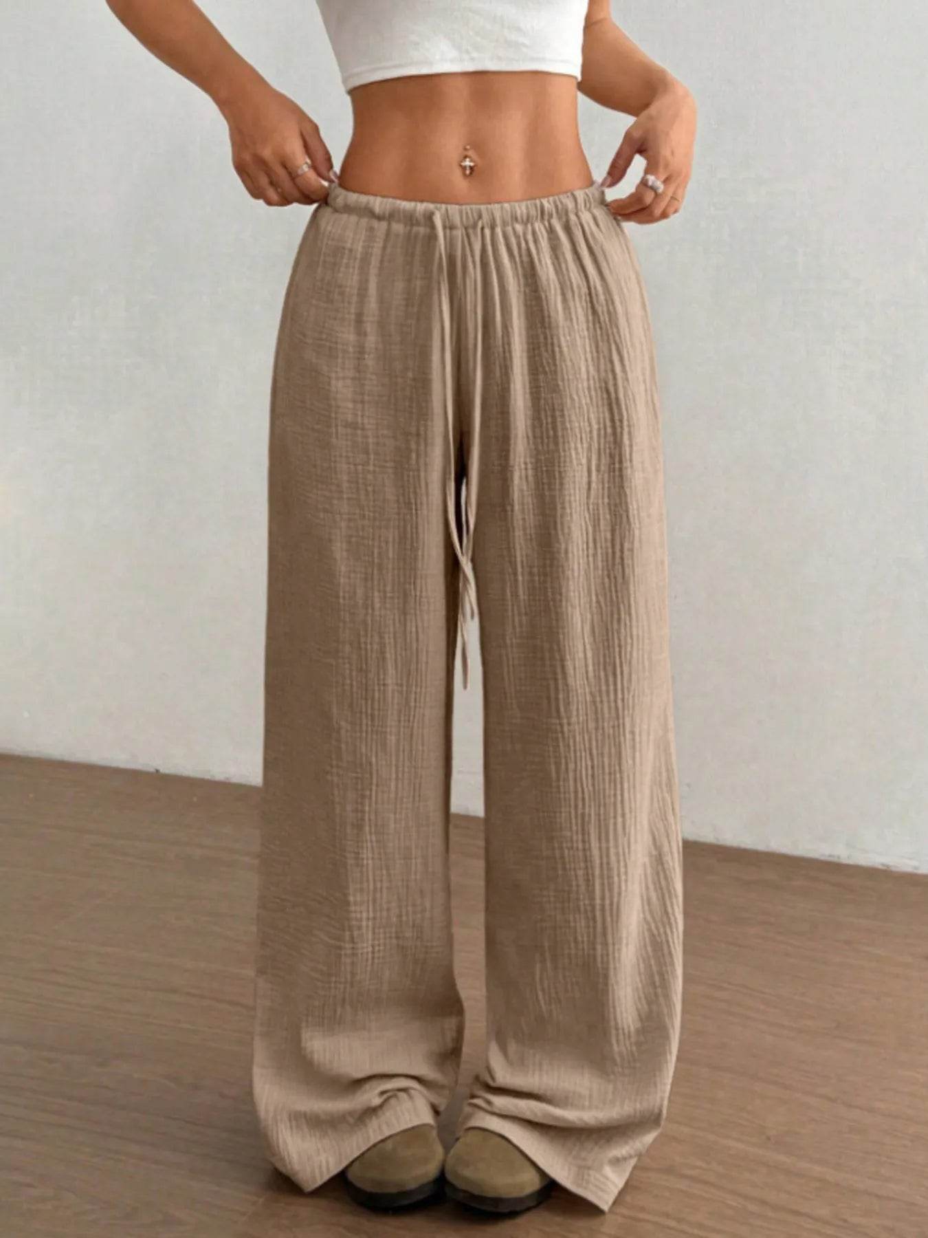 Wide Leg Drawstring Casual Pants Camel Trendsi 91f21355218a45cb91977e2e855a62e3-Max-Origin
