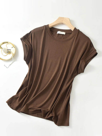 Round Neck Short Sleeve T-Shirt Trendsi 920b4163-daf7-466a-a4fd-9b73ea659671-Max-Origin