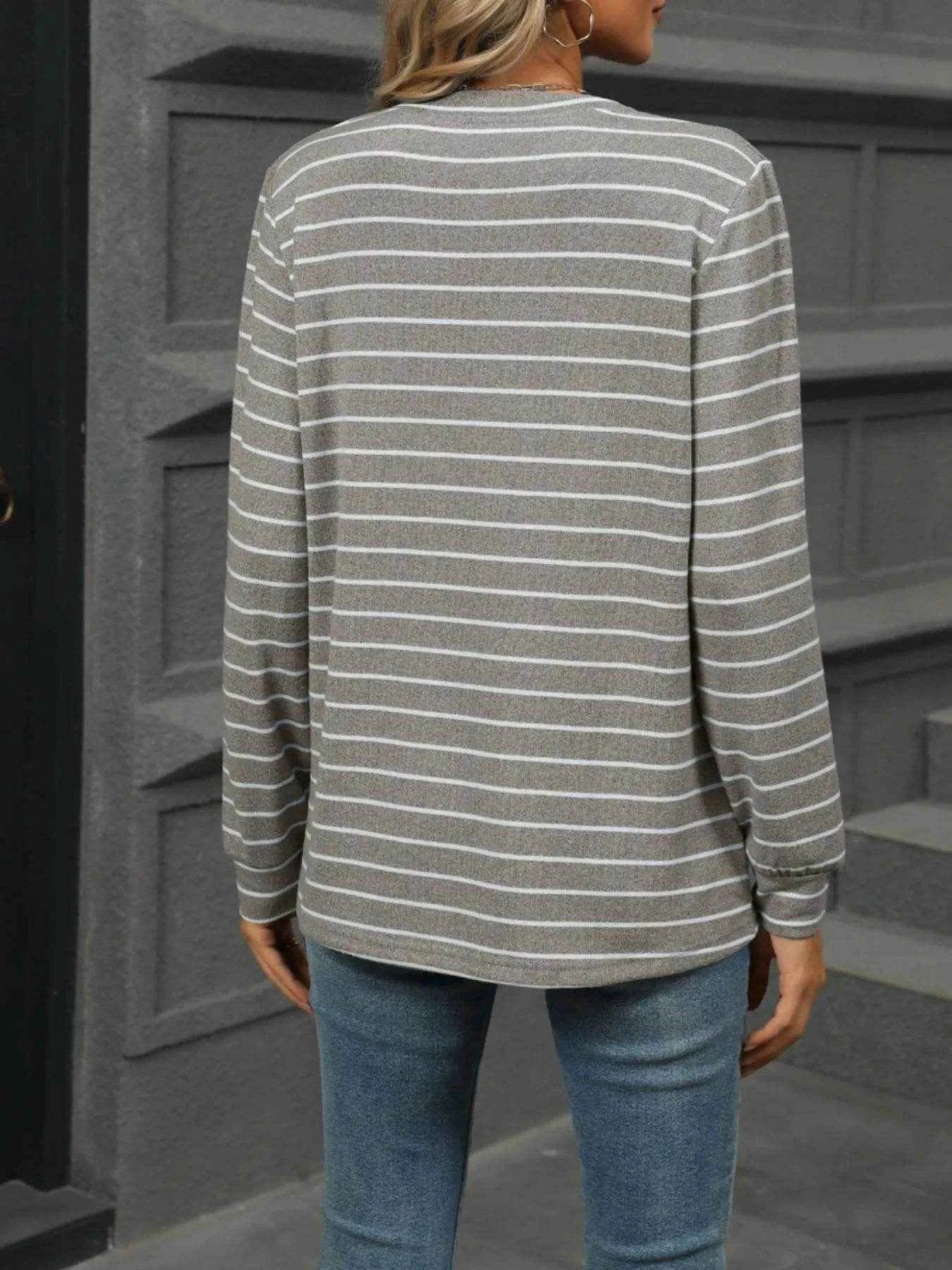 Striped Henley T-Shirt with Button Detail Trendsi 921b0f08-aa2a-466e-b131-299673306b80-Max-Origin