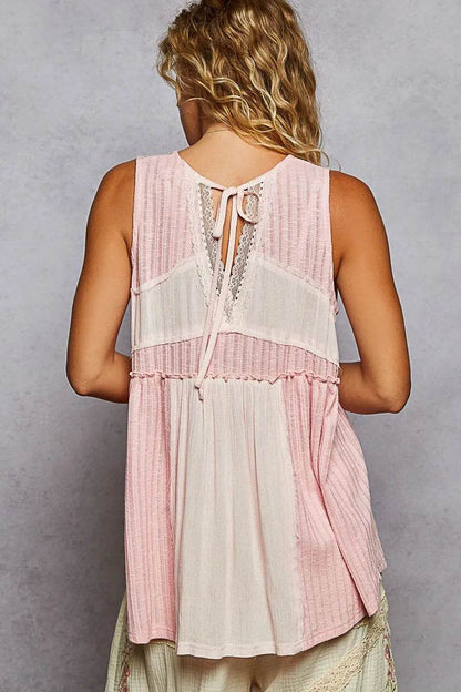 POL Lace Trim Two-Tone Tank with Pintuck Detail Trendsi 924c1d43-ce45-4549-a2fc-16ca48a8529c-Max-Origin