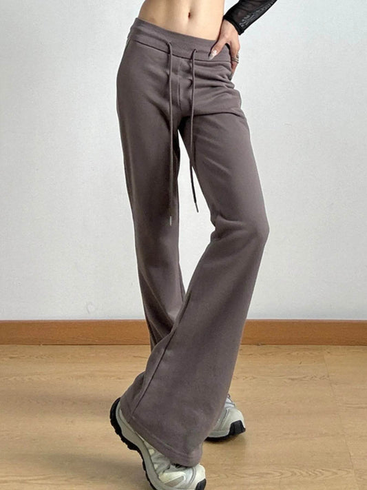 High Waist Flare Drawstring Casual Pants Taupe Trendsi 927dee2a-ae82-453a-919c-b272e834f621-Max-Origin