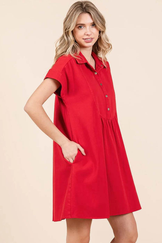 Mittoshop Twill Short Sleeve Collared Mini Dress Trendsi 9285919c4c014482b74712464c55fd1f-Max-Origin