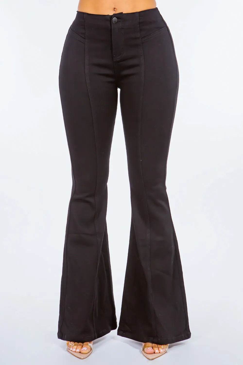 American Bazi High Waist Pull On Flare Jeans Black Trendsi 92c1b46c-1ee0-4514-9dfc-49bd7eadcf75-Max