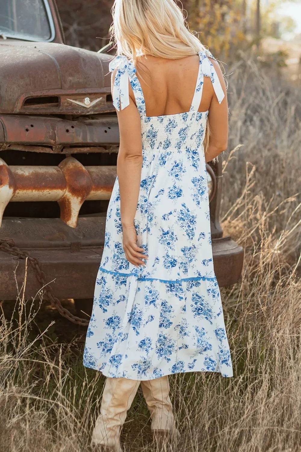 Printed Tie Shoulder Dress Trendsi 92ef8c46-47f6-4278-a1fd-70e02b24bc59-Max-Origin