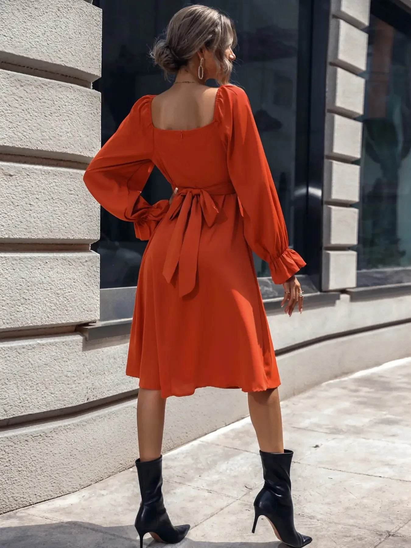 Square Neck Flounce Sleeve Midi Dress Trendsi 92f0353f-cf65-4dd0-94dc-905b608ebe2f-Max-Origin