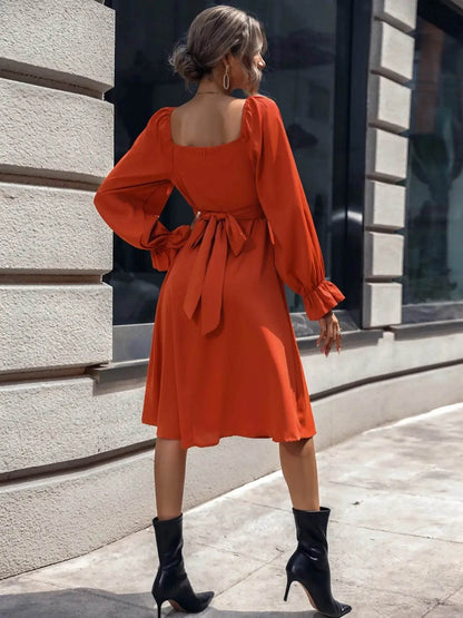 Square Neck Flounce Sleeve Midi Dress Trendsi 92f0353f-cf65-4dd0-94dc-905b608ebe2f-Max-Origin
