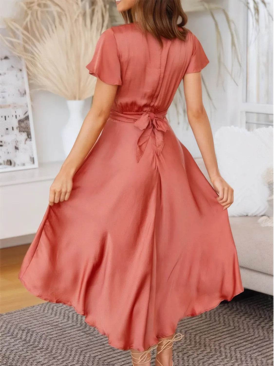 High-Low Plunge Flutter Sleeve Dress Trendsi 92f93626-f6ac-4e7a-8ce2-0a9fbec8c111-Max-Origin