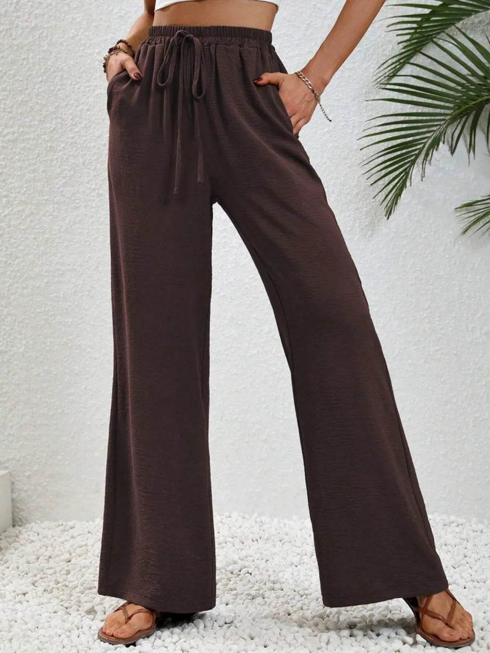 Wide Leg Drawstring Pants Dark Brown Trendsi 9333e3c0-e54f-499e-a9f7-bdadb977d595-Max
