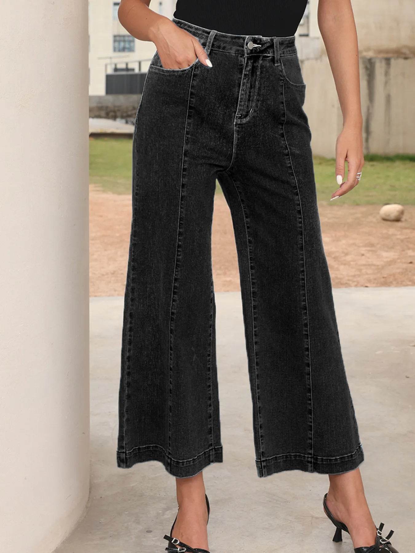 Seam Detail Flared Bottom Ankle Length Jeans Trendsi 936dc1da660b4b36b667f6a5447f4f8f-Max-Origin