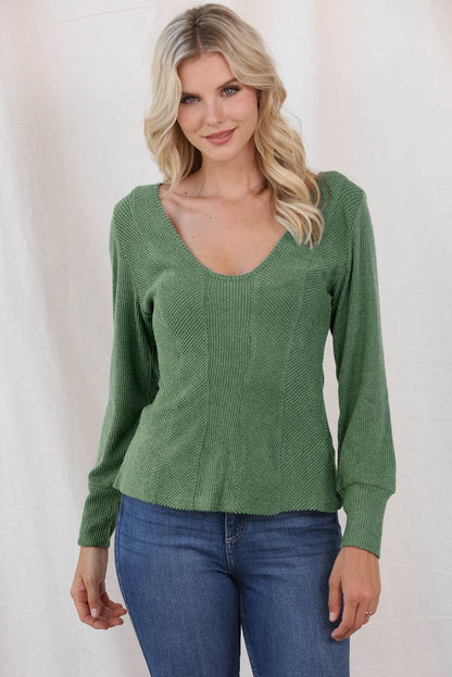 Scoop Neck Long Sleeve Top Trendsi 93cc930cd5be404799c678f008b89a0a-Max
