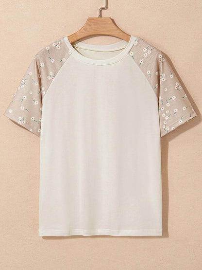 Floral Print Color Block Raglan Sleeve T Shirt Trendsi 93e7c84a347c493f91a8a95a291a51fc-Max-Origin