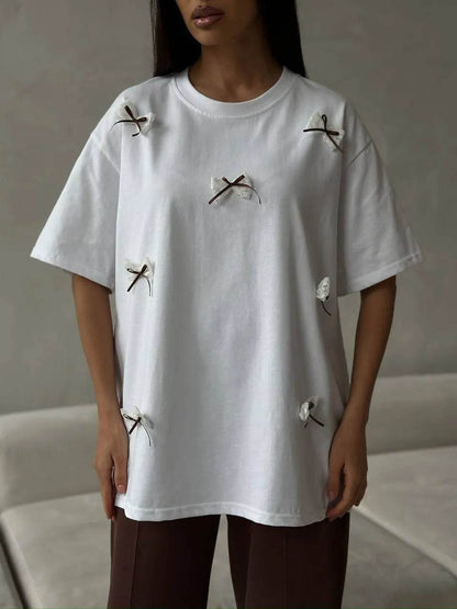 Bow Round Neck Oversized T-Shirt Trendsi 93ef4853-4aa6-4001-93d5-794142338753-Max-Origin