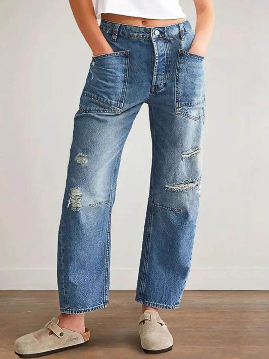 Distressed Jeans with Pockets Light Trendsi 943579fd-b89e-4615-9133-a1baa208356a-Max-Origin