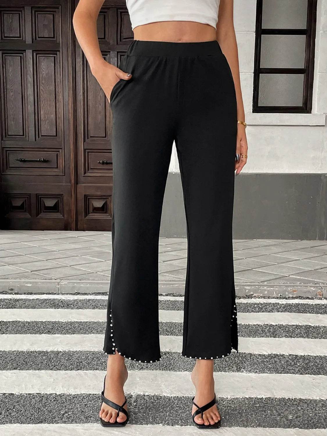 Pearl-Embellished Cropped Wide-Leg Pants Black Trendsi 943beefa-f756-4a3b-affe-0d05befa3cbe-Max-Origin