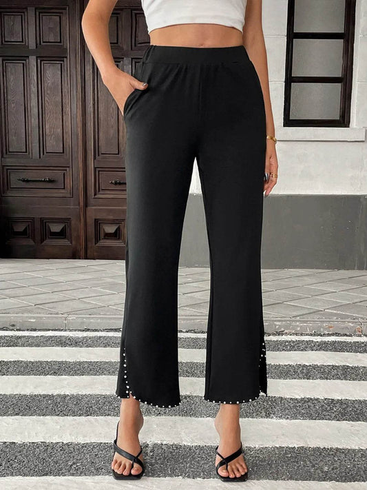 Pearl-Embellished Cropped Wide-Leg Pants Black Trendsi 943beefa-f756-4a3b-affe-0d05befa3cbe-Max-Origin
