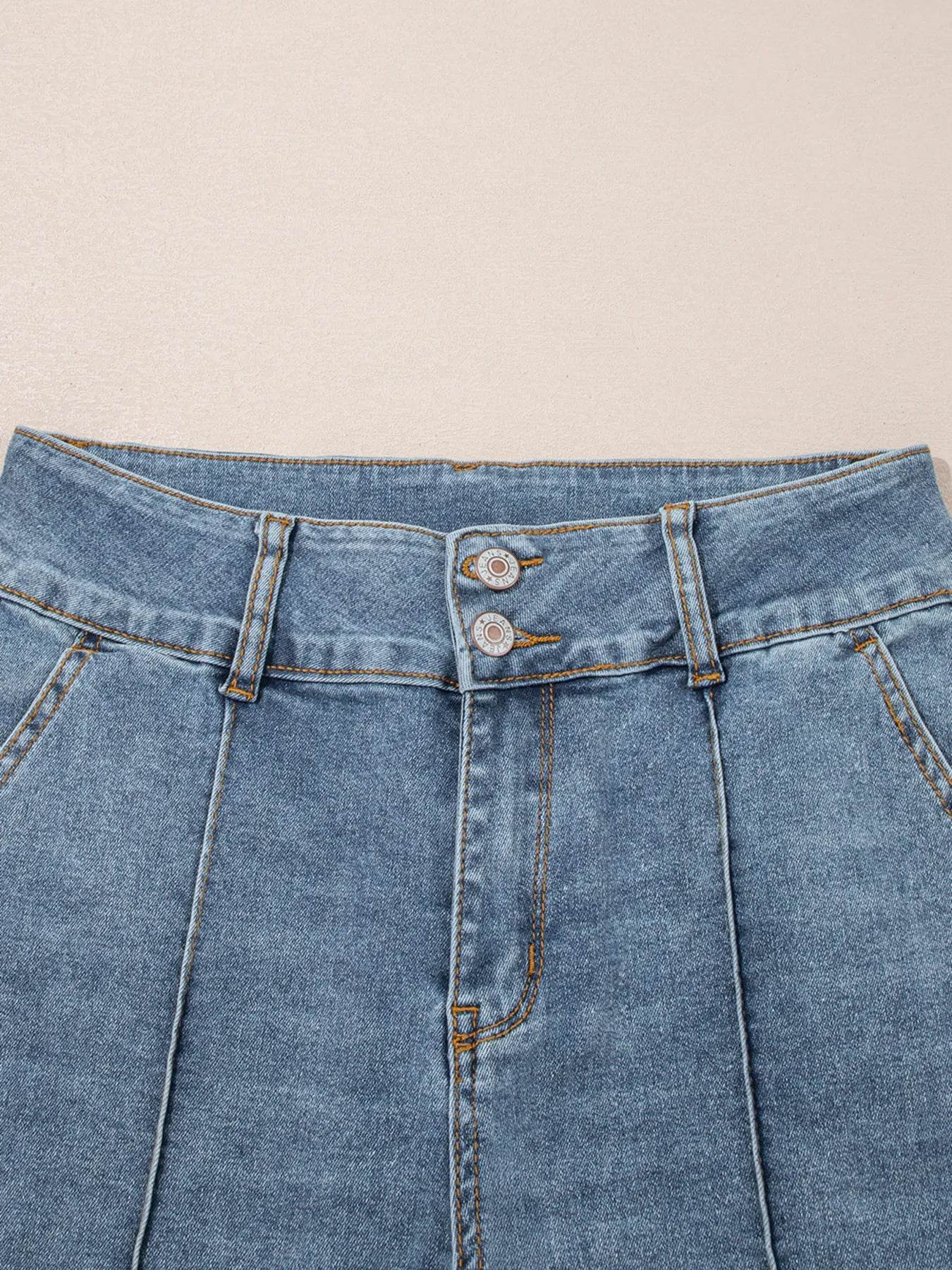 High-Waisted Flare Jeans with Seam Detail Trendsi 94b884fa052a4179935b0f0ba3554efe-Max-Origin