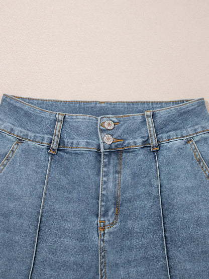 High-Waisted Flare Jeans with Seam Detail Trendsi 94b884fa052a4179935b0f0ba3554efe-Max-Origin