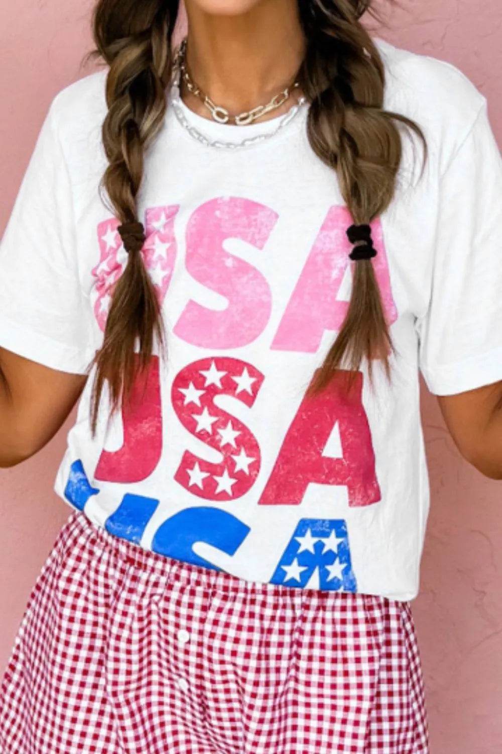 Letter Graphic Round Neck Short Sleeve T-Shirt Trendsi 94d60a8c-1c86-4b7e-b438-40e50027ae6e-Max-Origin
