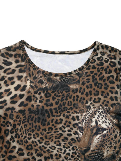 Leopard Print Long Sleeve Fitted T-Shirt Trendsi 95265cab15434ec8a0340ad554d025b7-Max-Origin